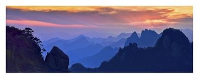 Sanqing Mountain Sunset-Mei Xu-Stretched Canvas