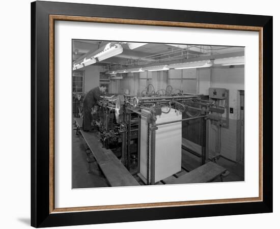 Meilhe Two Colour Printing Machine in Operation at a Printers, Mexborough, South Yorkshire, 1959-Michael Walters-Framed Photographic Print