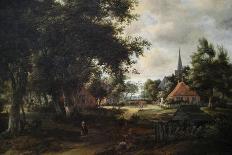 Wooded Landscape with Watermill, 1660s-Meindert Hobbema-Giclee Print