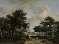 Wooded Landscape with Watermill, C.1665-Meindert Hobbema-Giclee Print