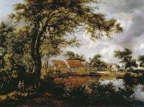 Wooded Landscape with Watermill, C.1665-Meindert Hobbema-Giclee Print