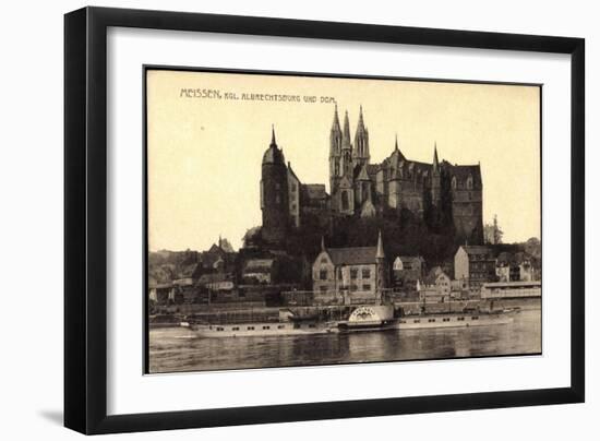 Meißen Elbe, Dampfer Karlsbad, Albrechtsburg, Dom-null-Framed Giclee Print