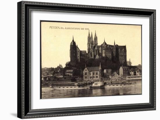 Meißen Elbe, Dampfer Karlsbad, Albrechtsburg, Dom-null-Framed Giclee Print