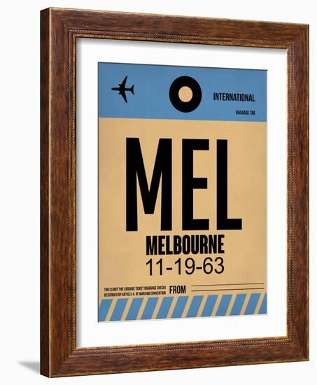 MEL Melbourne Luggage Tag 1-NaxArt-Framed Art Print