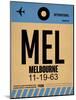 MEL Melbourne Luggage Tag 1-NaxArt-Mounted Art Print