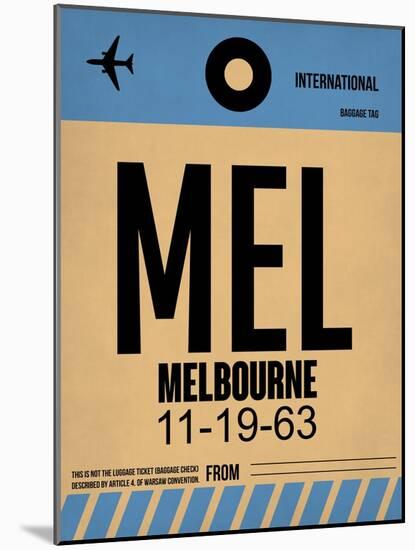 MEL Melbourne Luggage Tag 1-NaxArt-Mounted Art Print