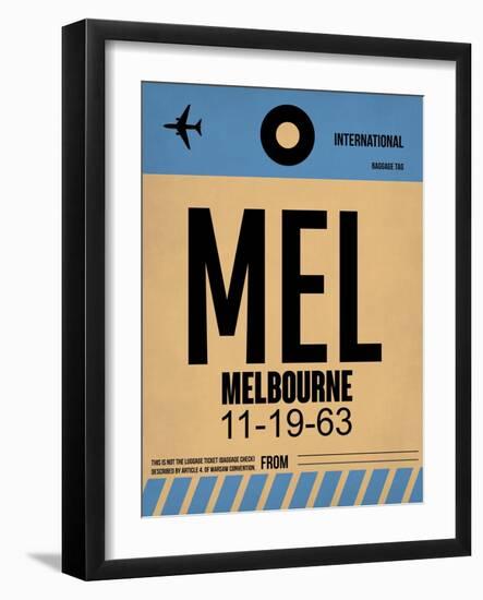 MEL Melbourne Luggage Tag 1-NaxArt-Framed Art Print