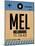 MEL Melbourne Luggage Tag 1-NaxArt-Mounted Art Print