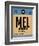 MEL Melbourne Luggage Tag 1-NaxArt-Framed Art Print