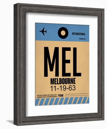 MEL Melbourne Luggage Tag 1-NaxArt-Framed Art Print