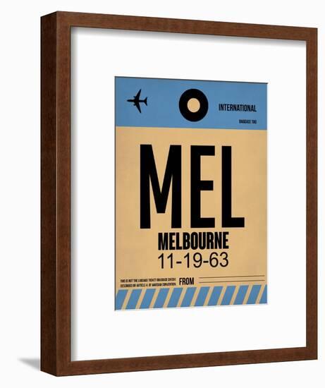 MEL Melbourne Luggage Tag 1-NaxArt-Framed Art Print