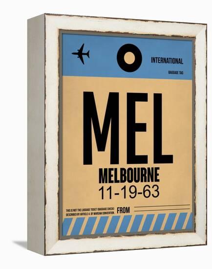 MEL Melbourne Luggage Tag 1-NaxArt-Framed Stretched Canvas