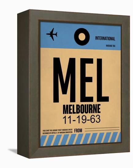 MEL Melbourne Luggage Tag 1-NaxArt-Framed Stretched Canvas