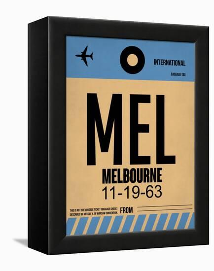 MEL Melbourne Luggage Tag 1-NaxArt-Framed Stretched Canvas