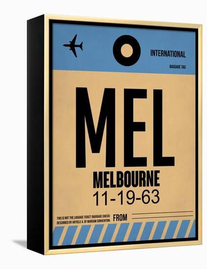 MEL Melbourne Luggage Tag 1-NaxArt-Framed Stretched Canvas