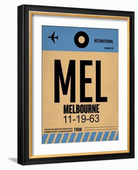 MEL Melbourne Luggage Tag 1-NaxArt-Framed Art Print