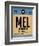 MEL Melbourne Luggage Tag 1-NaxArt-Framed Art Print