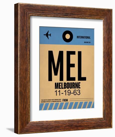 MEL Melbourne Luggage Tag 1-NaxArt-Framed Art Print