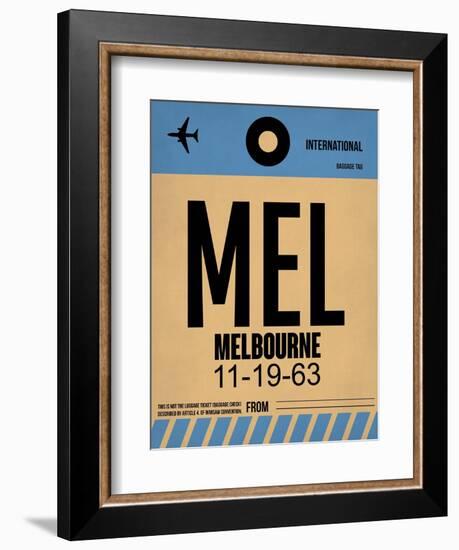 MEL Melbourne Luggage Tag 1-NaxArt-Framed Art Print