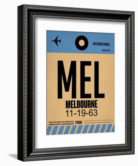 MEL Melbourne Luggage Tag 1-NaxArt-Framed Art Print