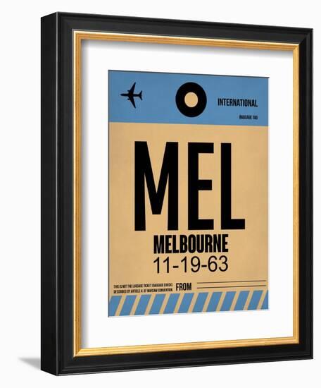 MEL Melbourne Luggage Tag 1-NaxArt-Framed Art Print