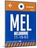 MEL Melbourne Luggage Tag 2-NaxArt-Mounted Art Print