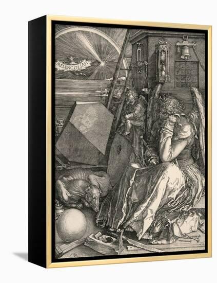 Melancholia I-Albrecht Dürer-Framed Stretched Canvas