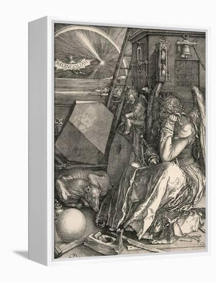 Melancholia I-Albrecht Dürer-Framed Stretched Canvas