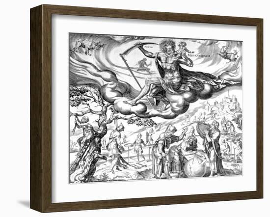 Melancholy, from 'The Four Temperaments' Series, Engraved by Harmen Jansz Muller, 1566-Maarten van Heemskerck-Framed Giclee Print