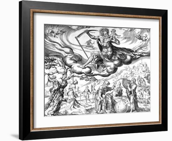 Melancholy, from 'The Four Temperaments' Series, Engraved by Harmen Jansz Muller, 1566-Maarten van Heemskerck-Framed Giclee Print