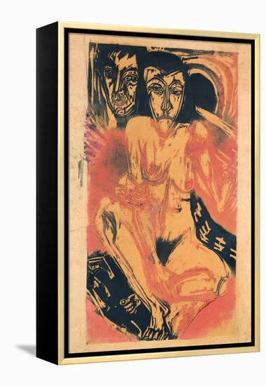 Melancholy Girl-Ernst Ludwig Kirchner-Framed Premier Image Canvas