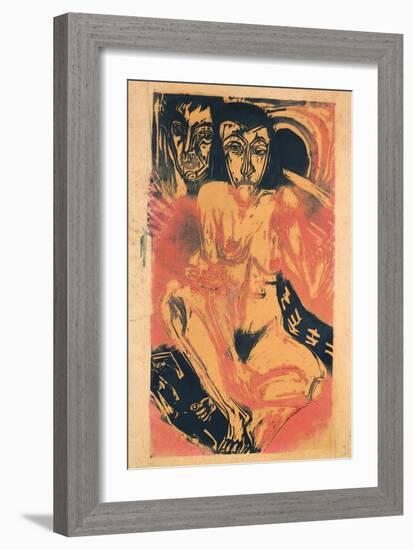 Melancholy Girl-Ernst Ludwig Kirchner-Framed Giclee Print