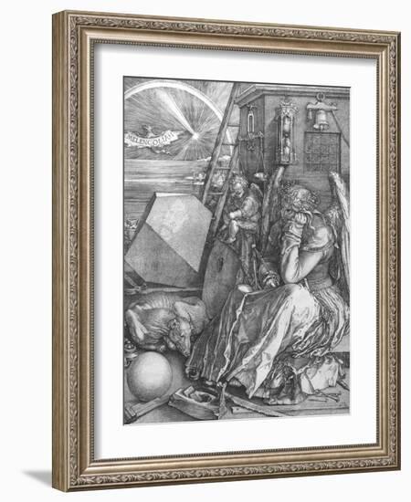 Melancolia, engraving, 1514-Albrecht Dürer-Framed Giclee Print