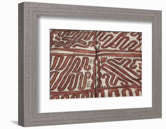 Melanesia, Papua New Guinea, Tufi. Traditional Handmade Tapa Cloth-Cindy Miller Hopkins-Framed Photographic Print