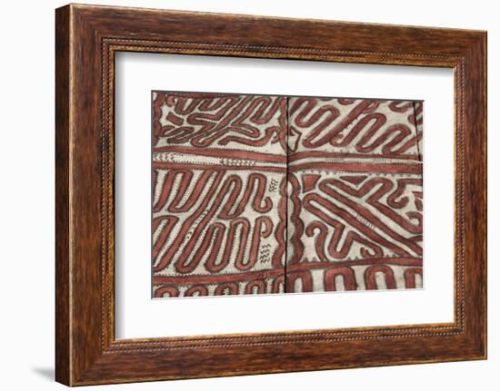 Melanesia, Papua New Guinea, Tufi. Traditional Handmade Tapa Cloth-Cindy Miller Hopkins-Framed Photographic Print