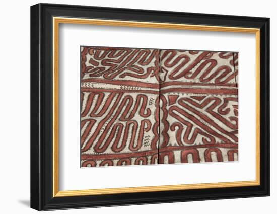 Melanesia, Papua New Guinea, Tufi. Traditional Handmade Tapa Cloth-Cindy Miller Hopkins-Framed Photographic Print