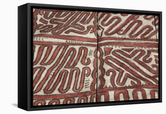 Melanesia, Papua New Guinea, Tufi. Traditional Handmade Tapa Cloth-Cindy Miller Hopkins-Framed Premier Image Canvas