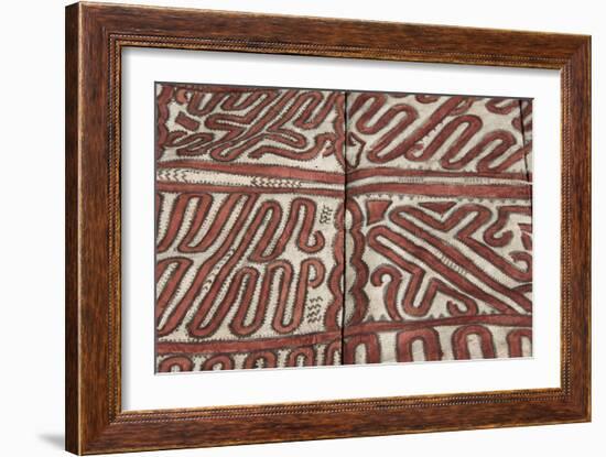 Melanesia, Papua New Guinea, Tufi. Traditional Handmade Tapa Cloth-Cindy Miller Hopkins-Framed Photographic Print