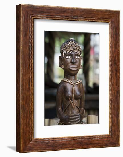 Melanesia, Solomon Islands, Guadalcanal Island. Wood Carved Figurine-Cindy Miller Hopkins-Framed Photographic Print
