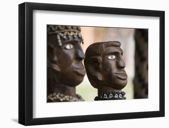 Melanesia, Solomon Islands, Guadalcanal Island. Wood Carved Figurine-Cindy Miller Hopkins-Framed Photographic Print