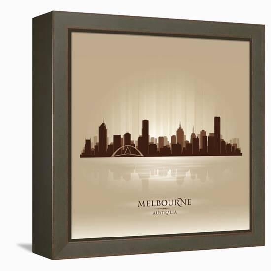 Melbourne Australia Skyline City Silhouette-Yurkaimmortal-Framed Stretched Canvas