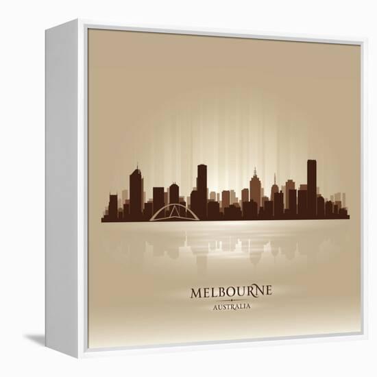 Melbourne Australia Skyline City Silhouette-Yurkaimmortal-Framed Stretched Canvas