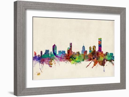 Melbourne Australia Skyline-Michael Tompsett-Framed Art Print