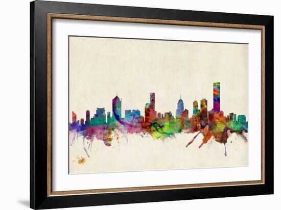 Melbourne Australia Skyline-Michael Tompsett-Framed Art Print