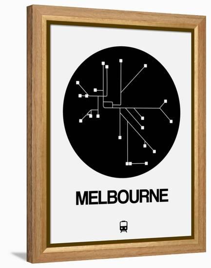 Melbourne Black Subway Map-NaxArt-Framed Stretched Canvas