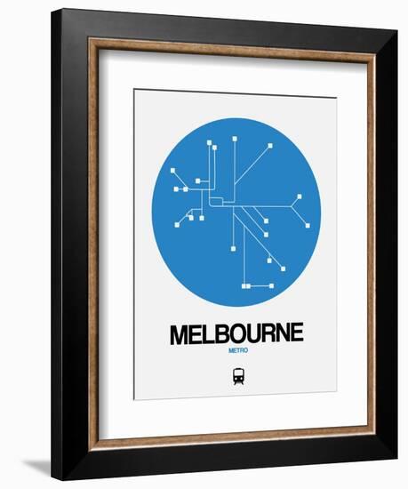 Melbourne Blue Subway Map-NaxArt-Framed Art Print