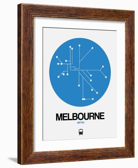 Melbourne Blue Subway Map-NaxArt-Framed Art Print