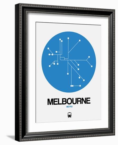 Melbourne Blue Subway Map-NaxArt-Framed Art Print