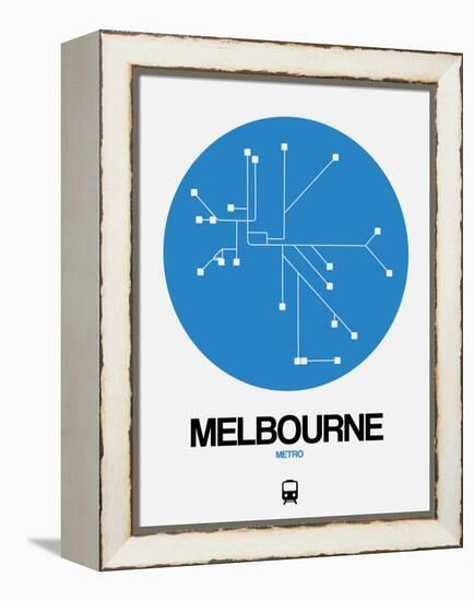 Melbourne Blue Subway Map-NaxArt-Framed Stretched Canvas