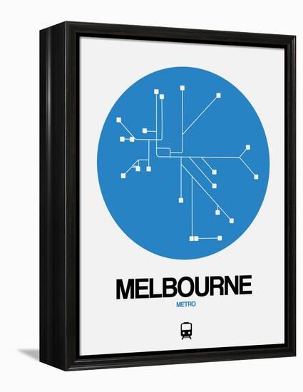 Melbourne Blue Subway Map-NaxArt-Framed Stretched Canvas